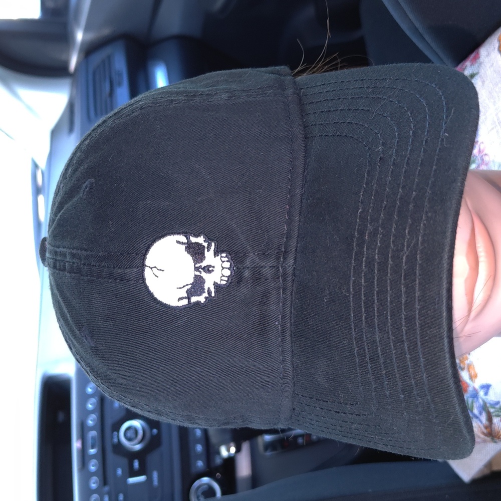 Granule Skull Embroidered Dad Clean Up Strapback Hat Cap